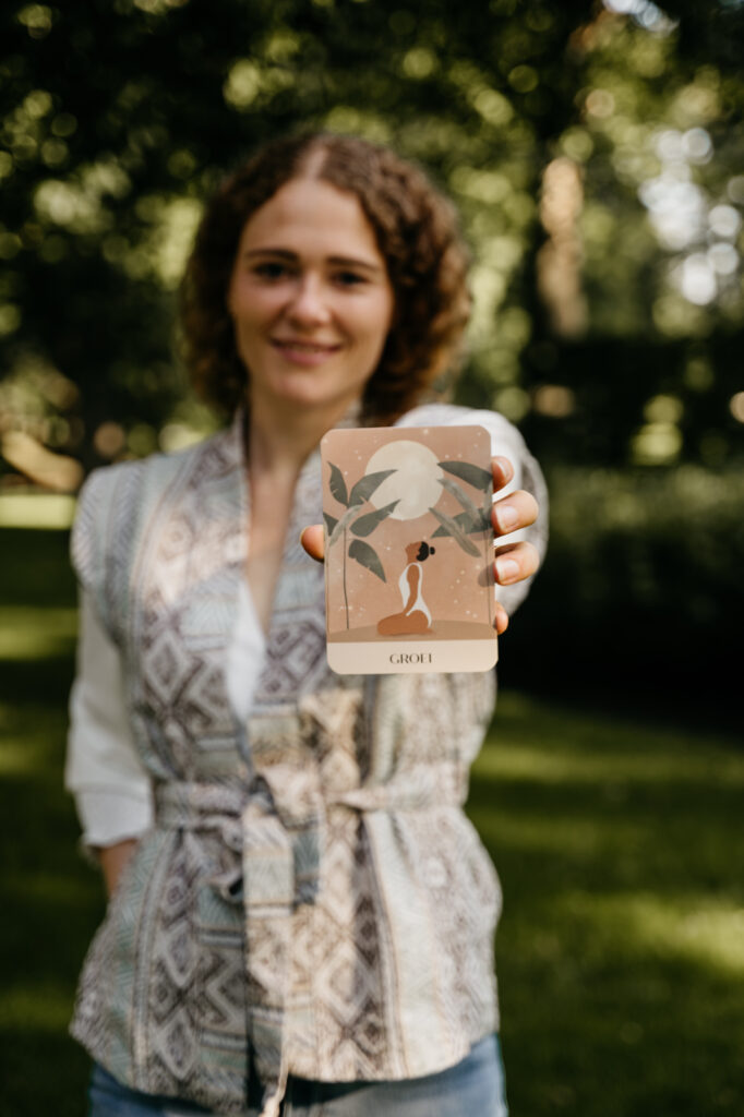 Marieke met affirmatiekaart